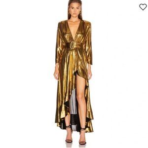 Retrofete Gold Wayne High Low Dress, NWT, Size XS